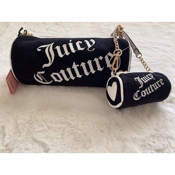 Juicy Couture Barrel Bag + Mini Black White Choose Juicy II Liquorice Angel NEW