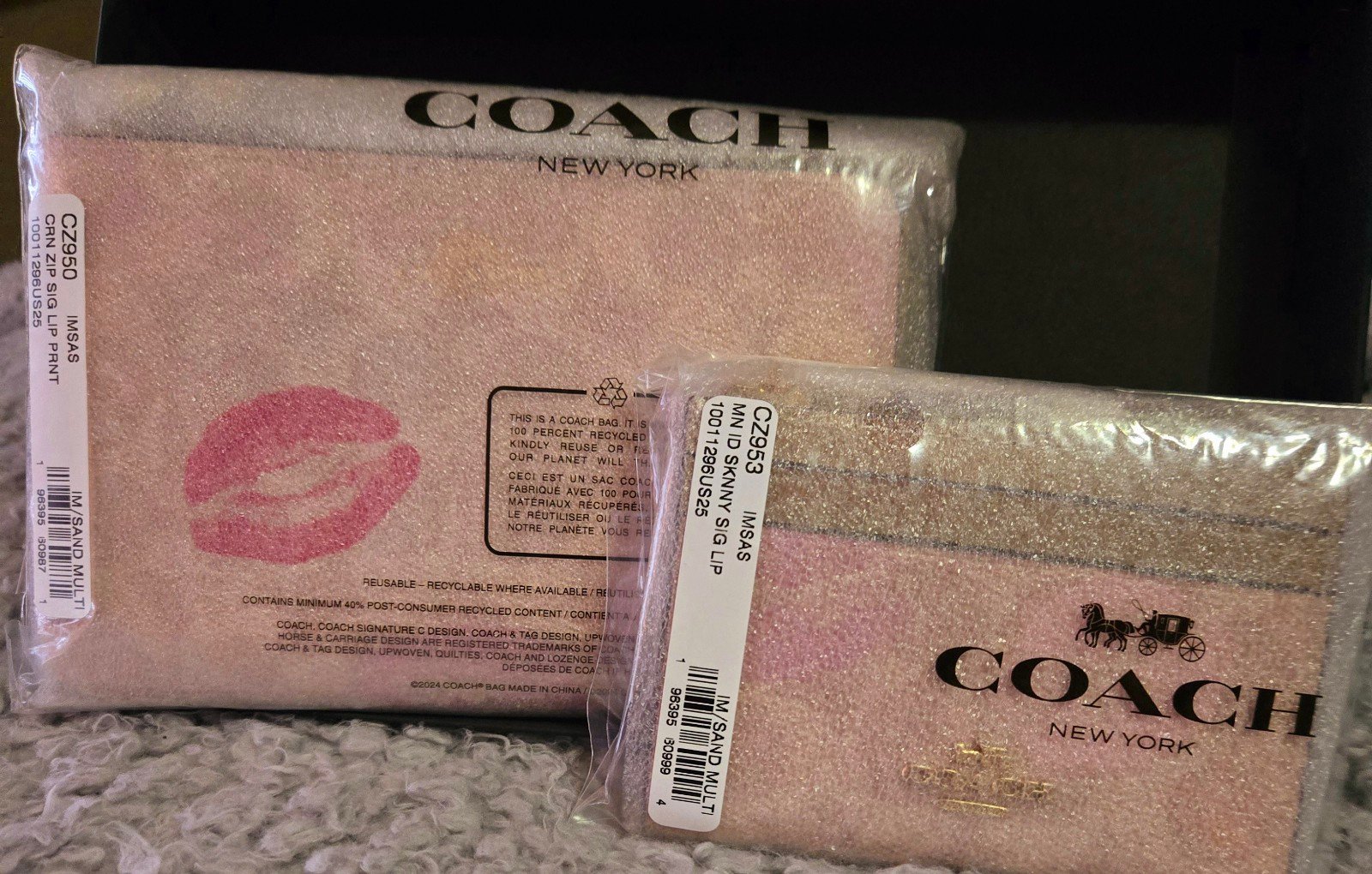 Coach Lip Print Wallet and Wristlet Set