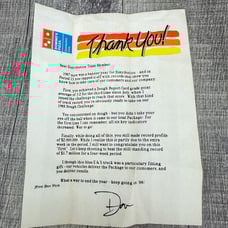 Dominos Pizza Advertising Store Owner Appreciation Letter From Don Vleck VP