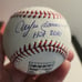 HOF 2010 Autographed Rawlings official MLB Baseball. Inscribed with HOF 2010