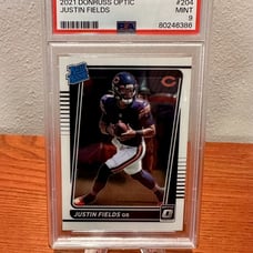 2021 Panini Donruss Optic Justin Fields RC Rated Rookie #204 PSA 9 Chicago Bear