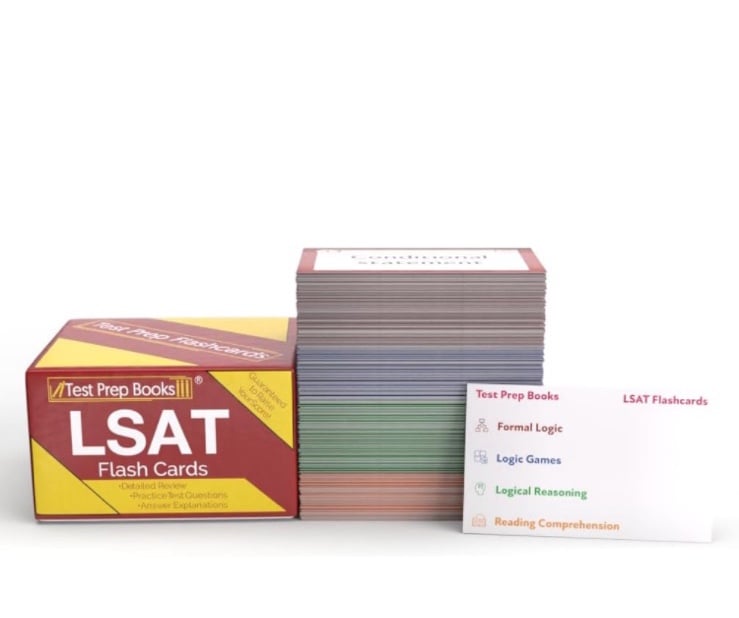 LSAT Prep 2024-2025: LSAT Study Cards with Logic Games and Online Practice Test