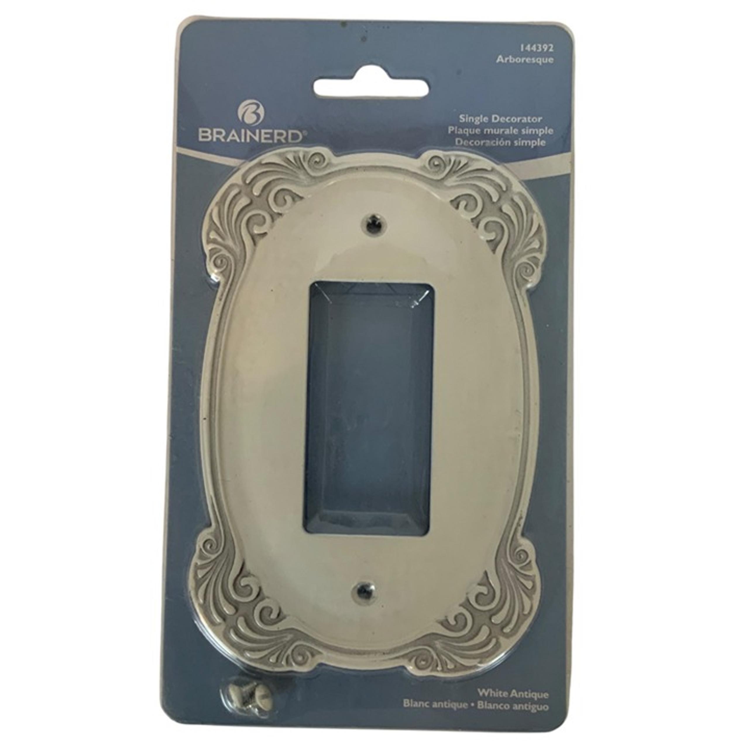 Brainerd Arboresque 1-Gang Decorator Wall Plate Standard Size Antique White