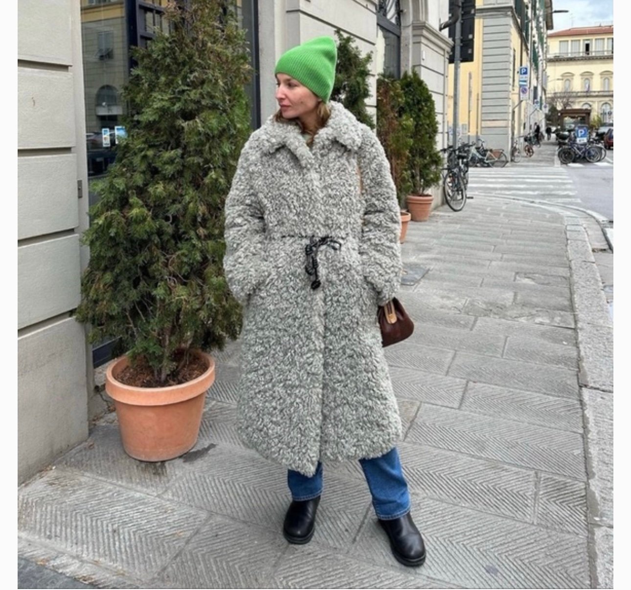 NWT ZARA LONG BOUCLE COAT LIMITED EDITION Grey Sz Small
