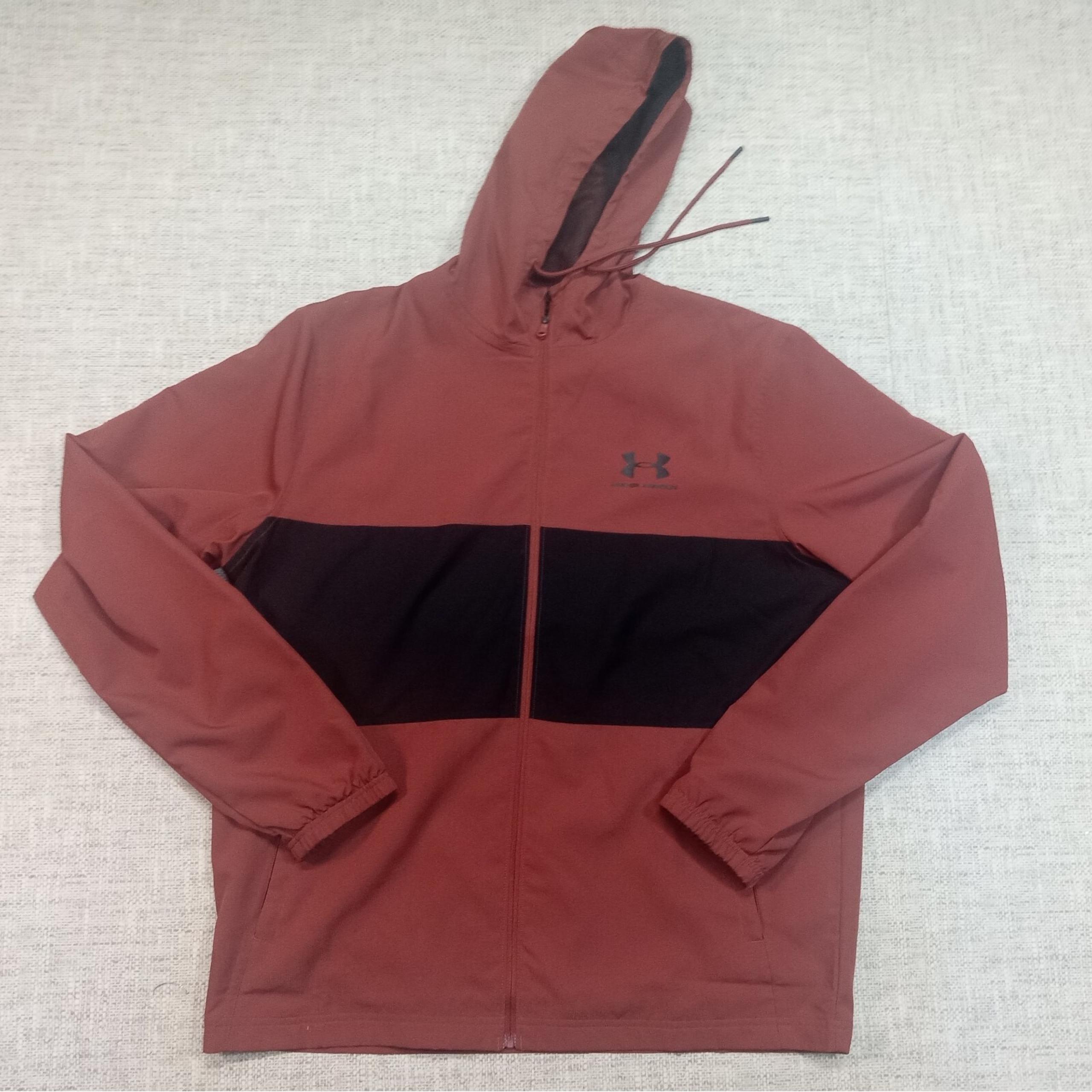 UA UnderArmour Mens Size L / Black Full Zip Windbreaker Hoodie