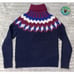 J CREW Womens XXS Fair Isle Blue Red Turtleneck WOOL ALPACA Sweater - 328 NWT