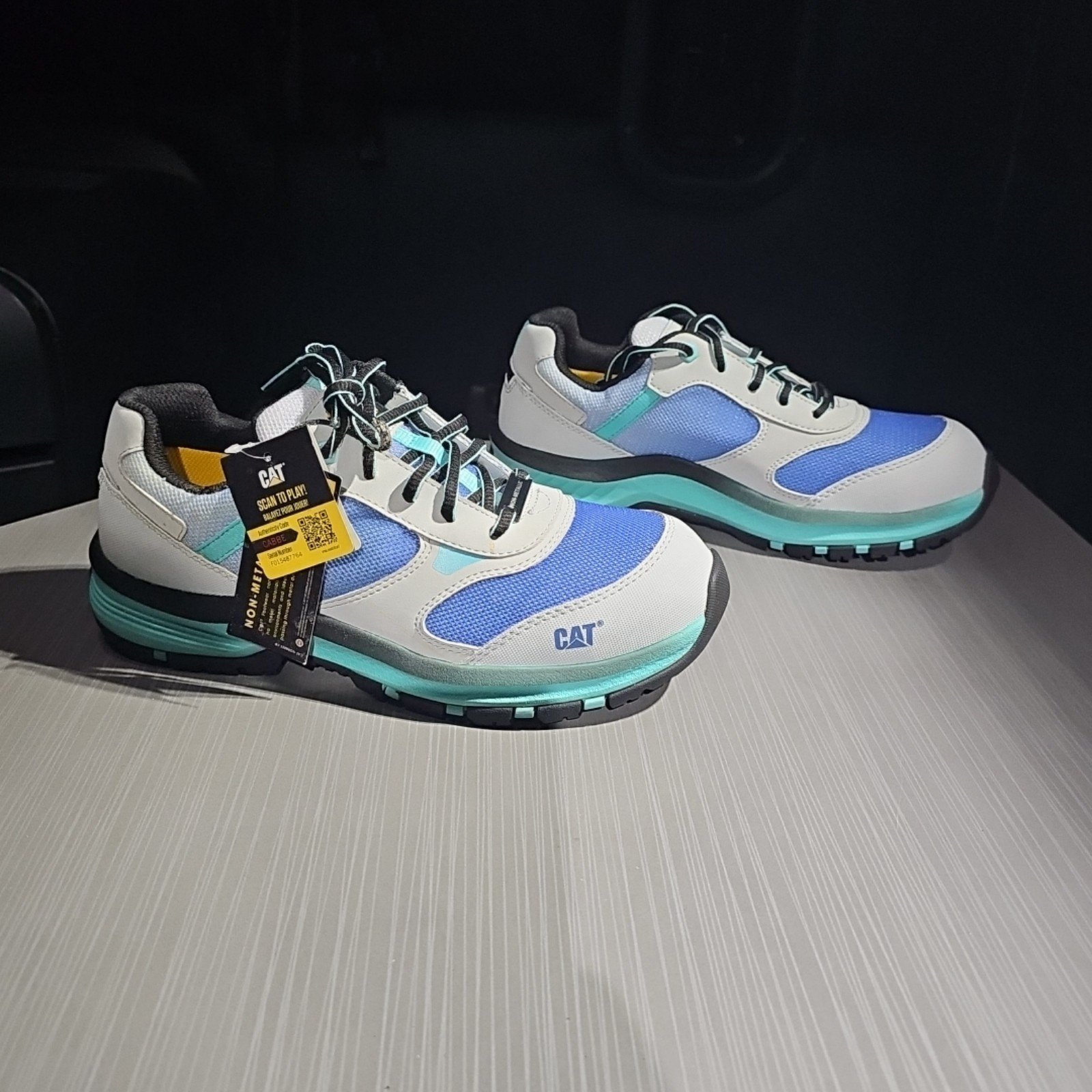 Caterpillar Quake EH Composite Toe Grey/Cobalt Women's Work Shoes Size 8.5 NEW