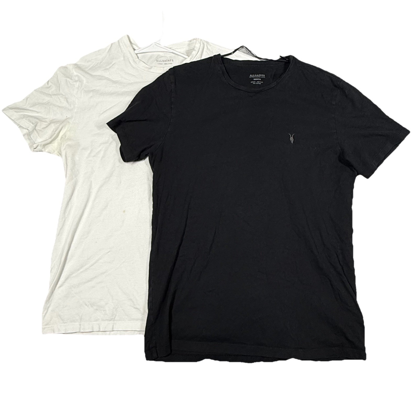 Lot ALL SAINTS Men's T-Shirt Black/White SS Size Large/ Medium