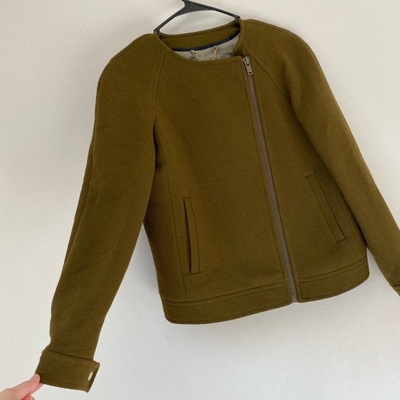 J. Crew Double Cloth Wool hotsell Zipped Moto Jacket
