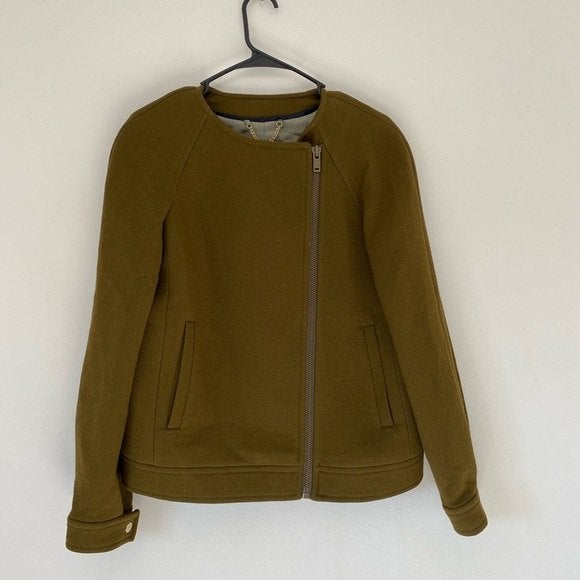 J. Crew Double Cloth Wool hotsell Zipped Moto Jacket