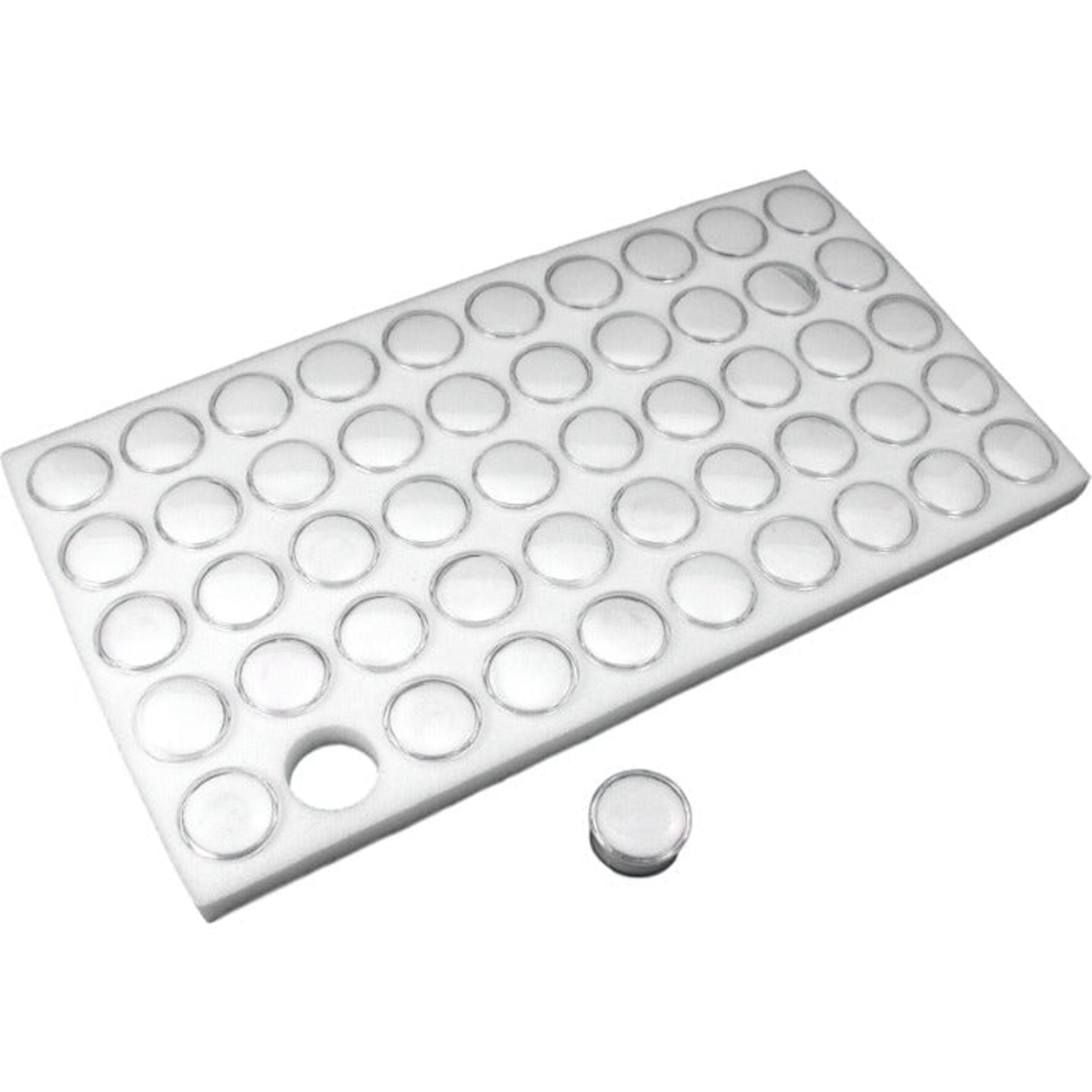 New 50 White Foam Gem Jars Gemstone Storage Display Tray Insert