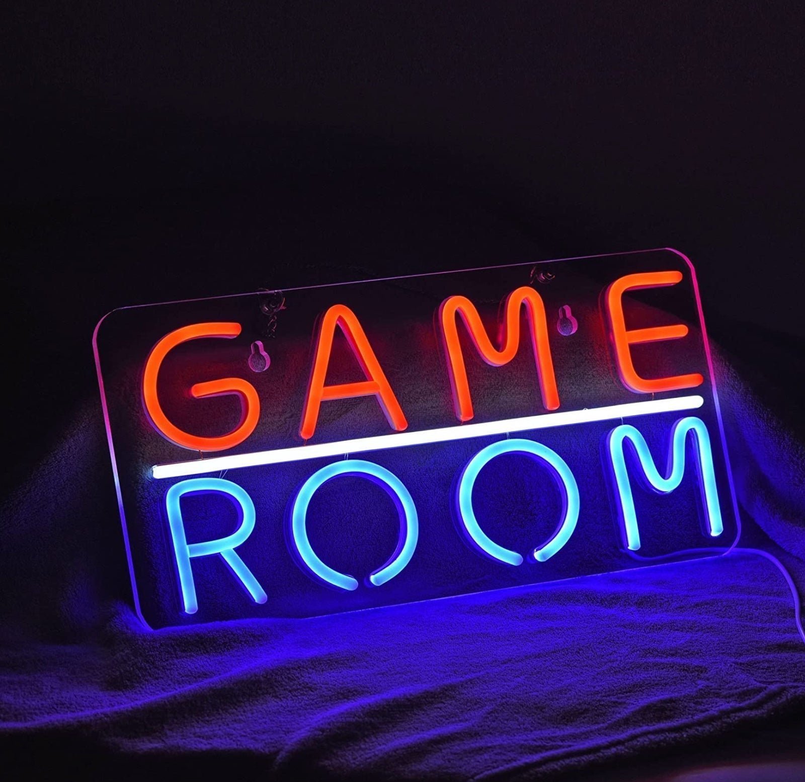 Fun Quality Bright Red/Blue Game Room LED Hanging Night Light Room Wall Decorati