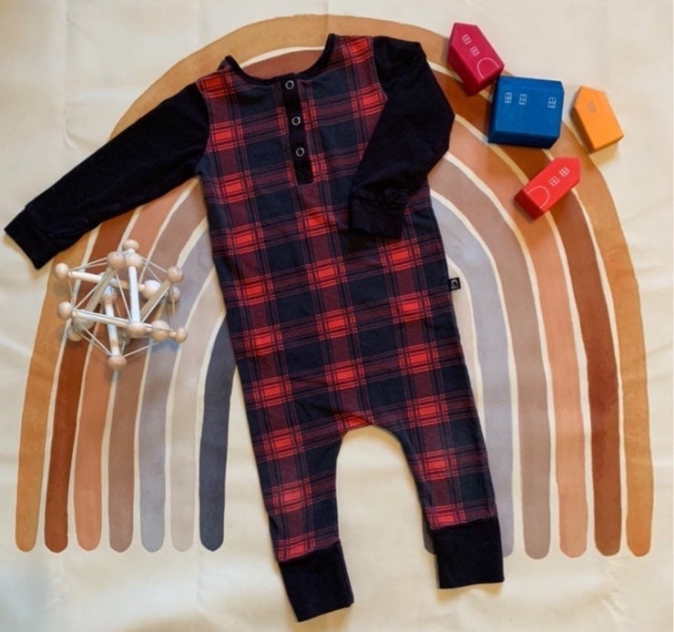Adorable Buffalo Plaid Rags To Raches Romper