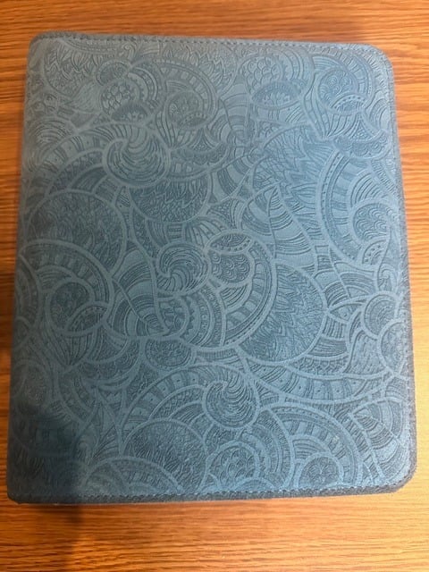 Franklin Covey Planner Zip Binder Classic size 1 1/4 rings Blue Sueded Leather
