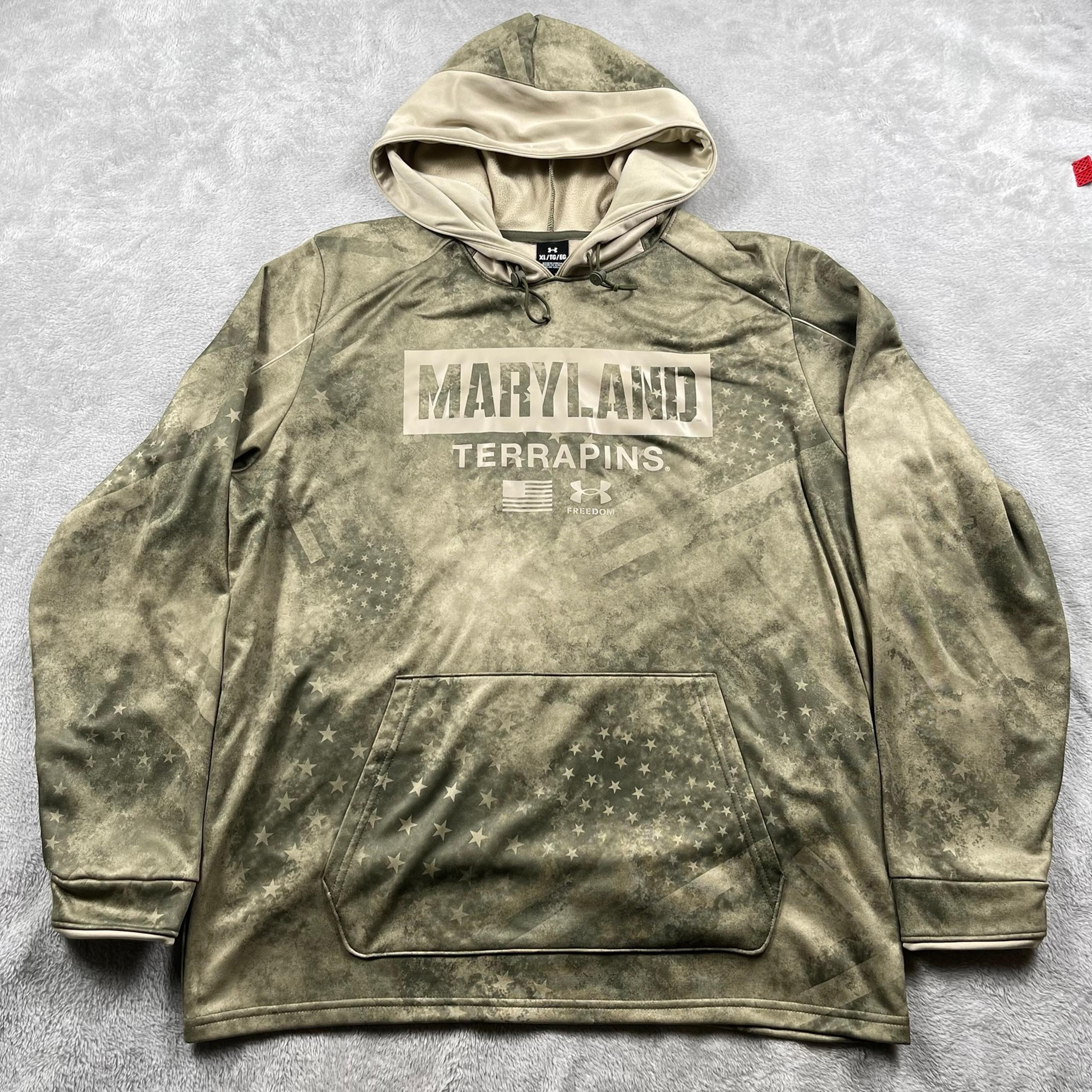 Under Armour Maryland Terrapins Hoodie Mens XL Freedom Camo Sweatshirt Green