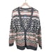 NEW Lucky Brand Grey Jacquard Boyfriend Cardigan Sweater Southwestern Size Large