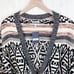 NEW Lucky Brand Grey Jacquard Boyfriend Cardigan Sweater Southwestern Size Large
