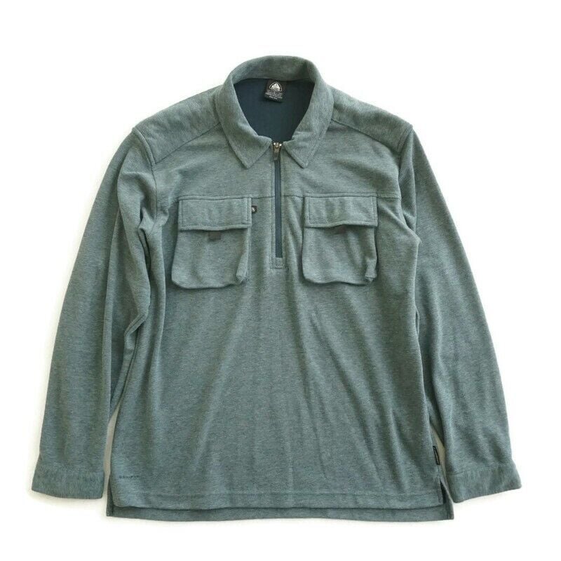 Vintage Nike ACG Mens Shacket Jacket Pullover Teal Green 1/4 Zip Collared Large