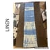 LINEN TIE DYE TABLE RUNNER SHIBORI INDIGO HAND DYED BOHO RuSTIC FARMHOUSE