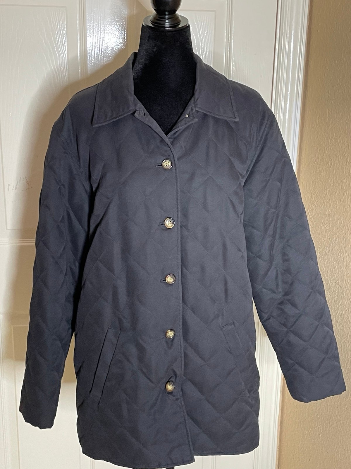 Orvis womens barn coat black chore jacket lightweight Large