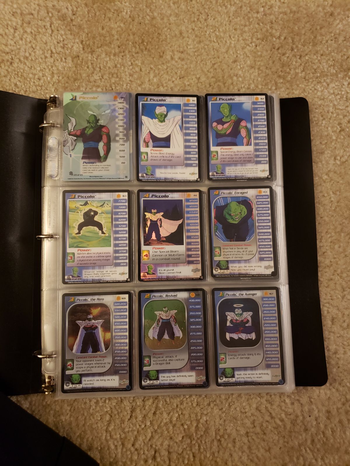 Dragon Ball Z Score Cards