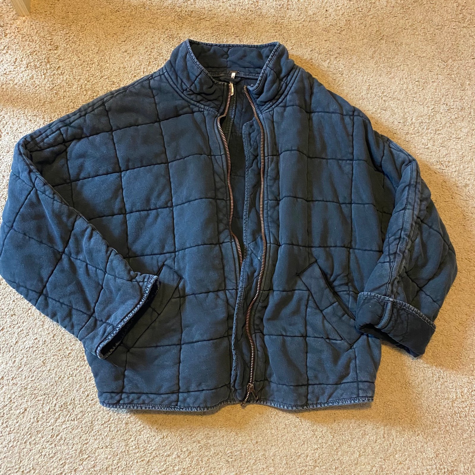 FREE PEOPLE dolman quilted knit jacket