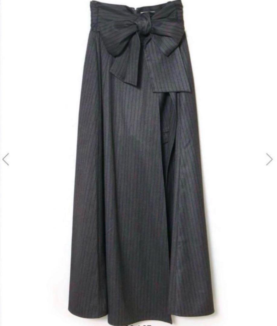 国産品 waist lady the melt ribbon gray skirt, slit スカート