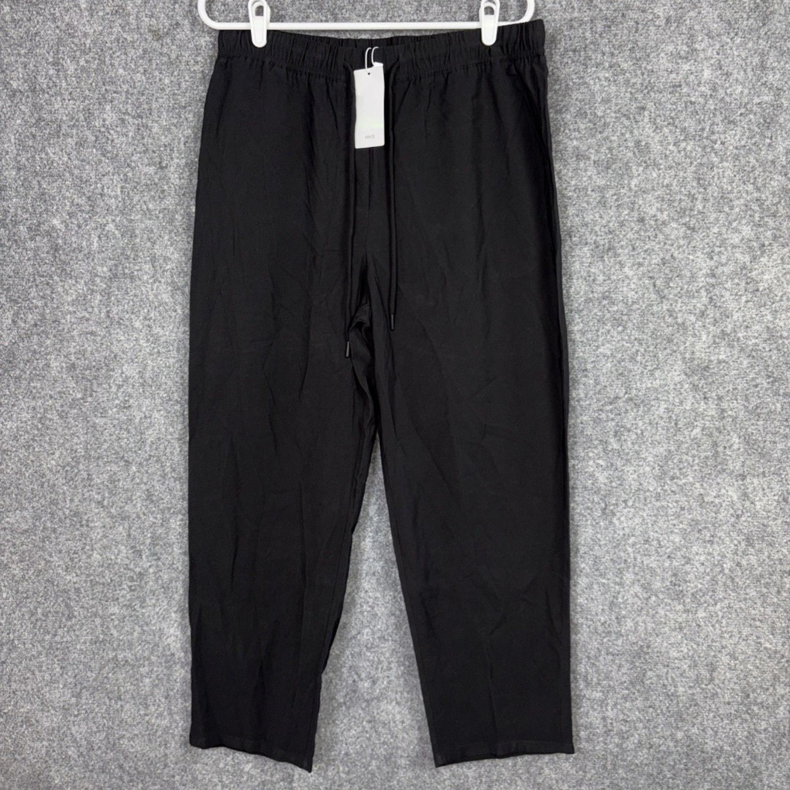Mango MNG Pants Womens Size L Black Trousers Fluido Cropped Pull on  Capsule