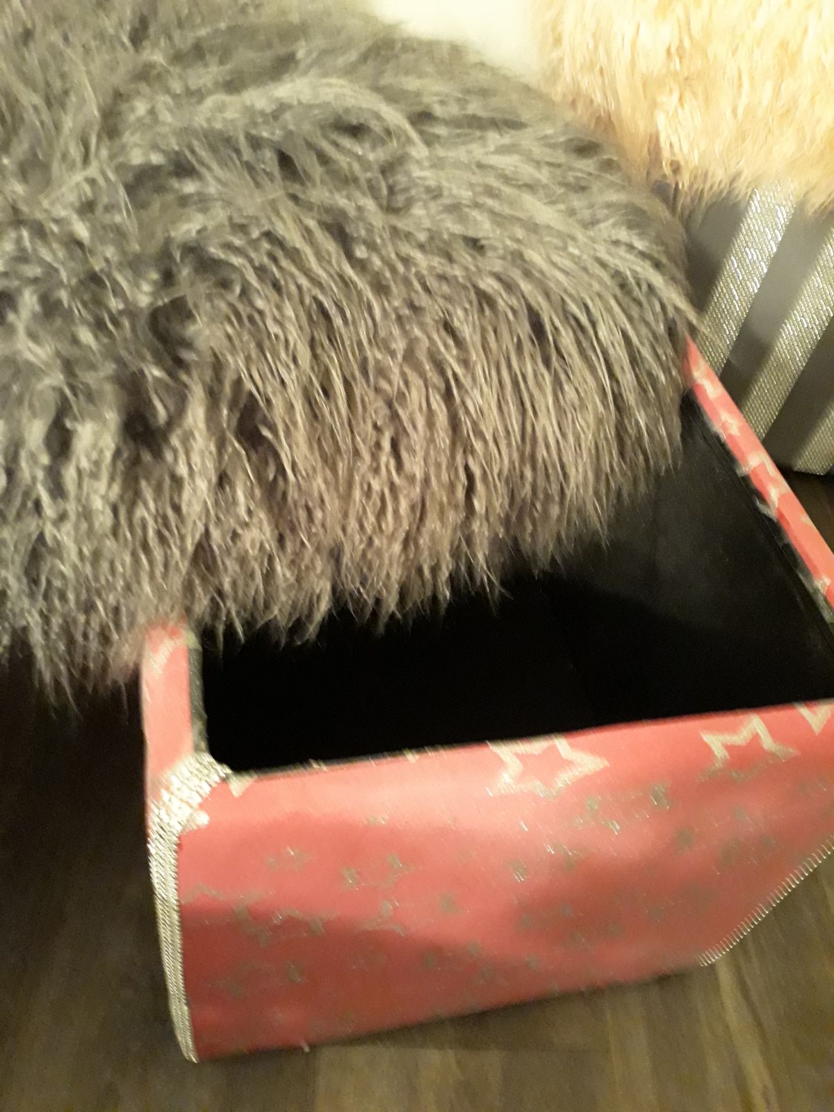 Bling Furry Storage Ottomans