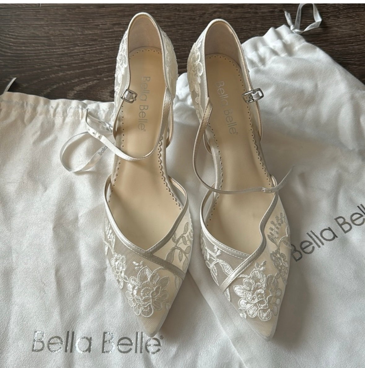 Bella Belle CANDICE Ivory D'Orsay Lace Wedding Shoes for
