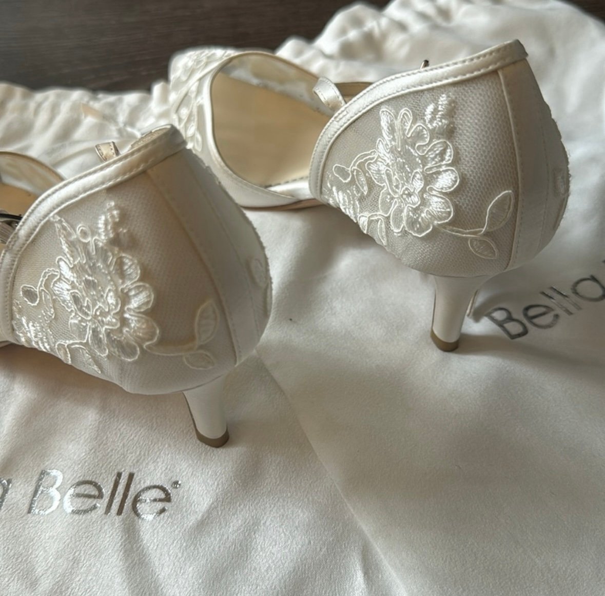 Bella Belle CANDICE Ivory D'Orsay Lace Wedding Shoes for