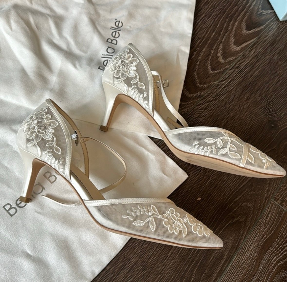 Candice Lace Wedding Heels in Ivory by Bella Belle Shoes