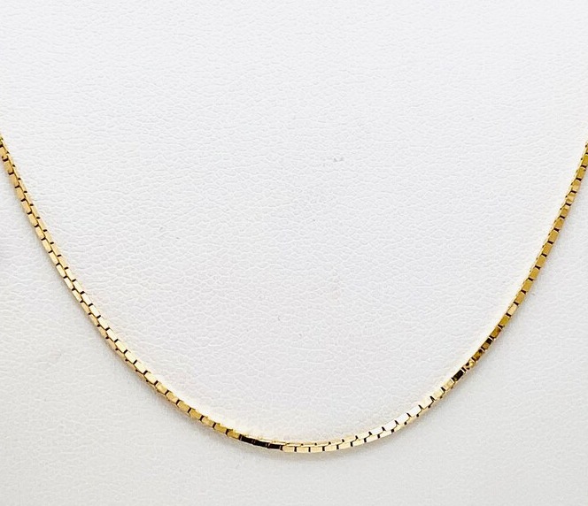 14K Yellow Gold Box Chain Necklace