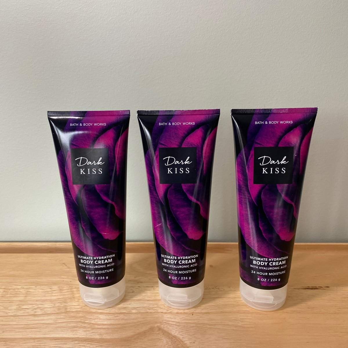Bath & Body Works Dark Kiss (Bergamot, Musk) Body Cream w/Hyaluronic Acid x3