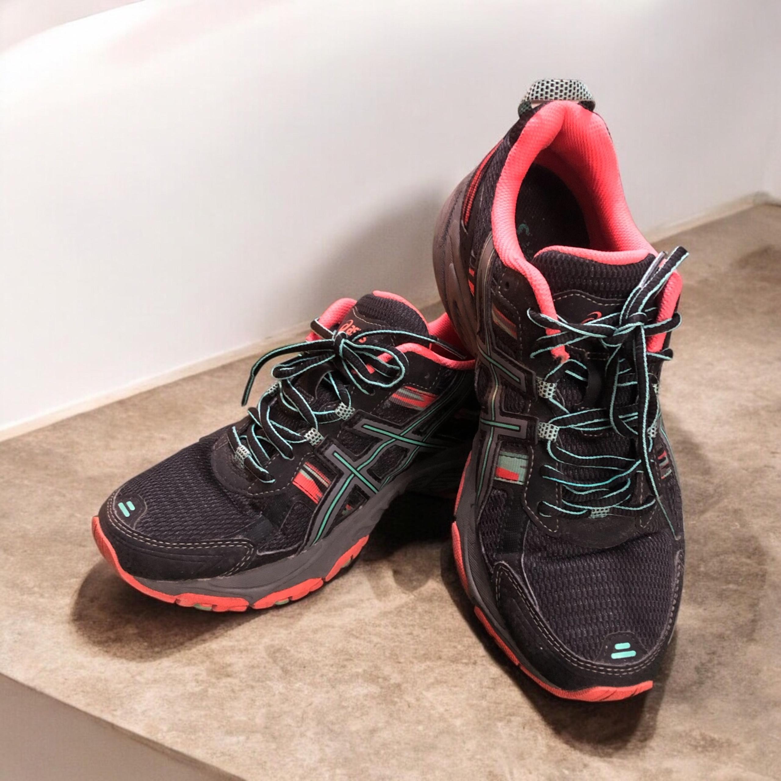 ASICS Gel-Venture 5 Women’s Trail Running Shoes Black Coral Teal Size US 9