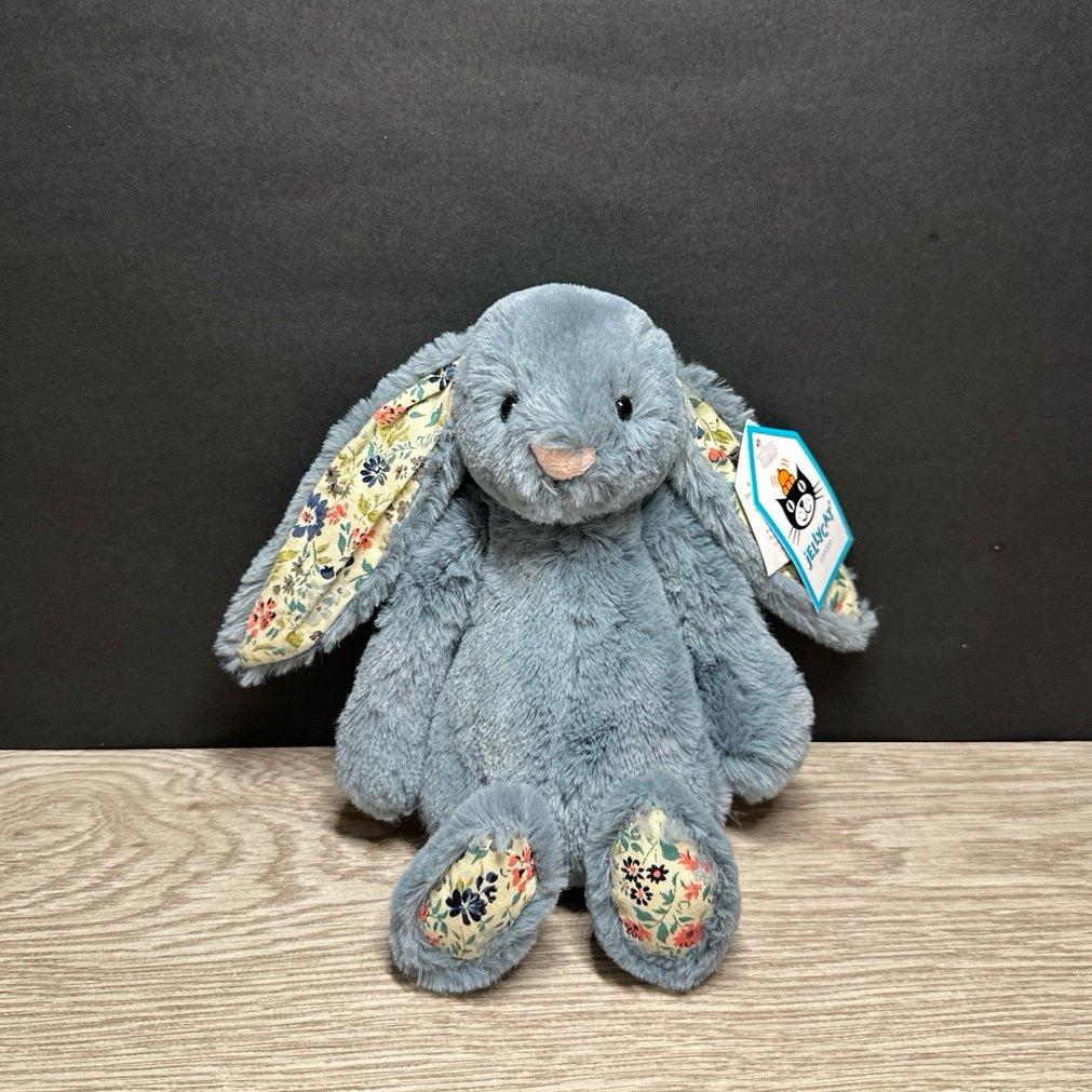 Jellycat SMALL blossom dusky blue bunny- NWT Retired- SHIPS SAME DAY!