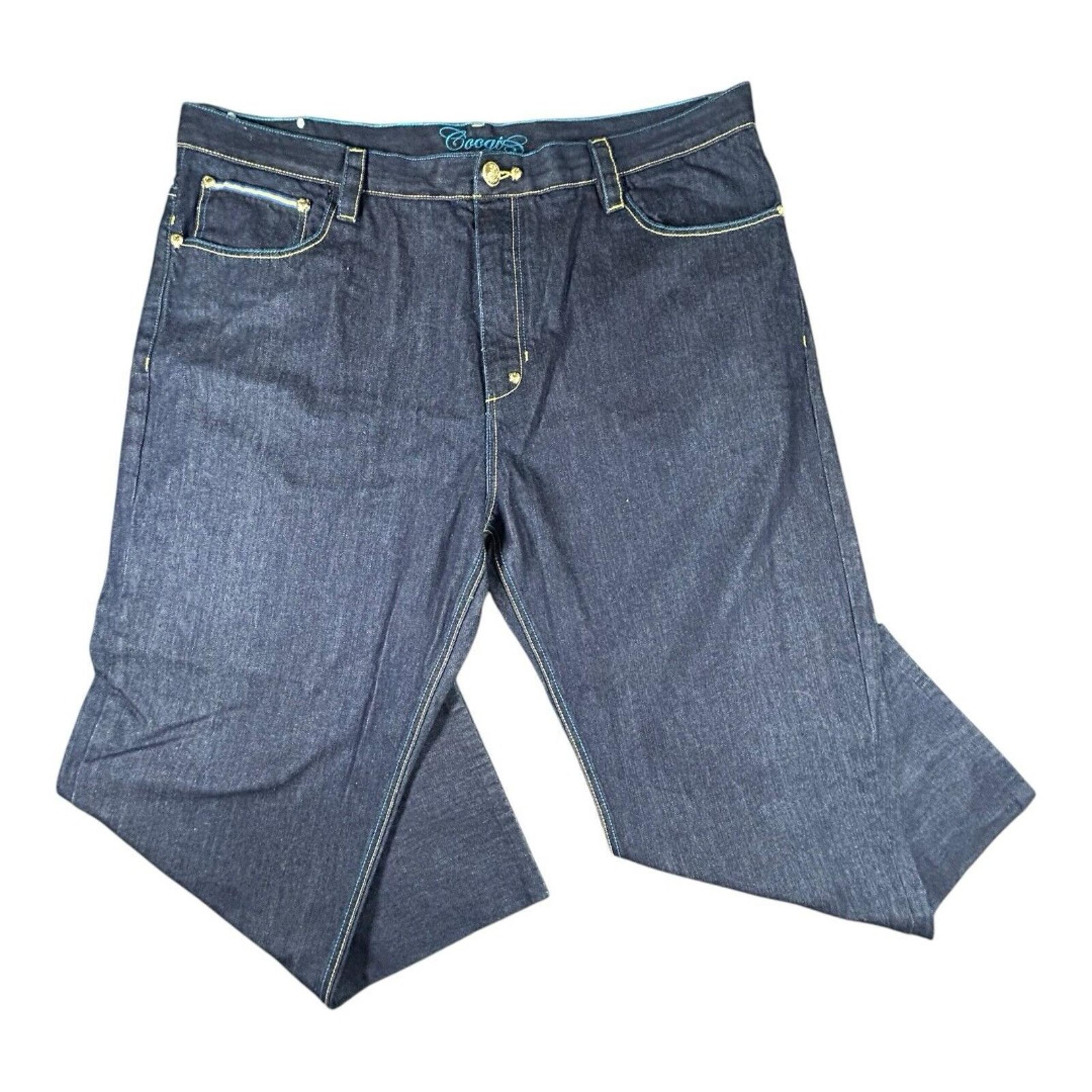 COOGI Jeans Mens 46x36 Dark Wash Baggy Hip Hop Denim Straight Y2K Grunge Street