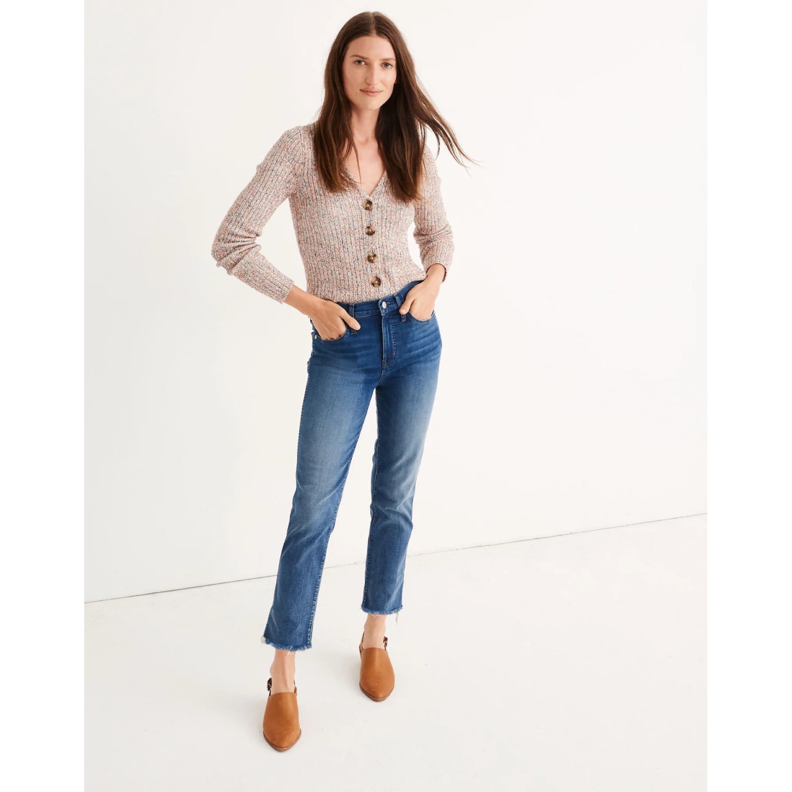 Madewell Stovepipe Jeans in Chancery Wash: Fluffy Hem Edition
