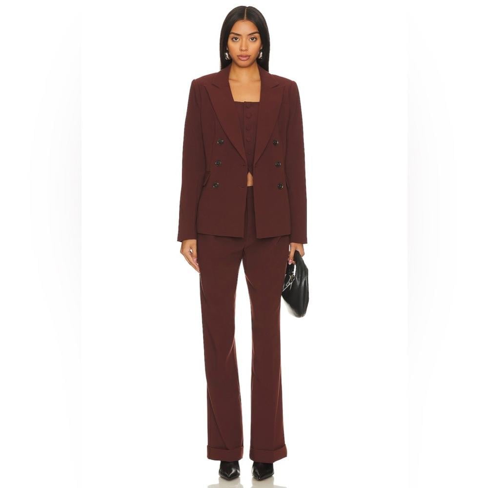 Paige Aracelli Pants in Mahogany Size 8 Pleated High Rise