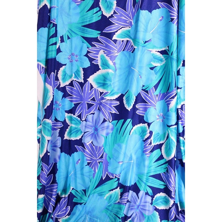 Bright Blue Hawaiian Floral Guilford Mills Jersey Knit Fabric Appx 60 x 116