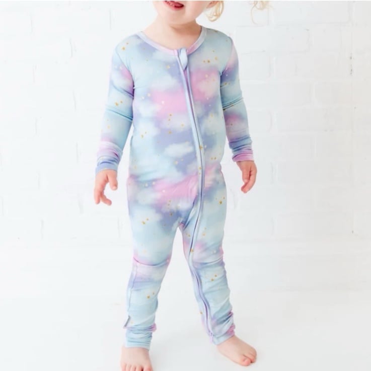 Dream Jamms Dreamiere COTTON CANDY SKIES CONVERTIBLE FOOTIE Bamboo Zip PJ Clouds