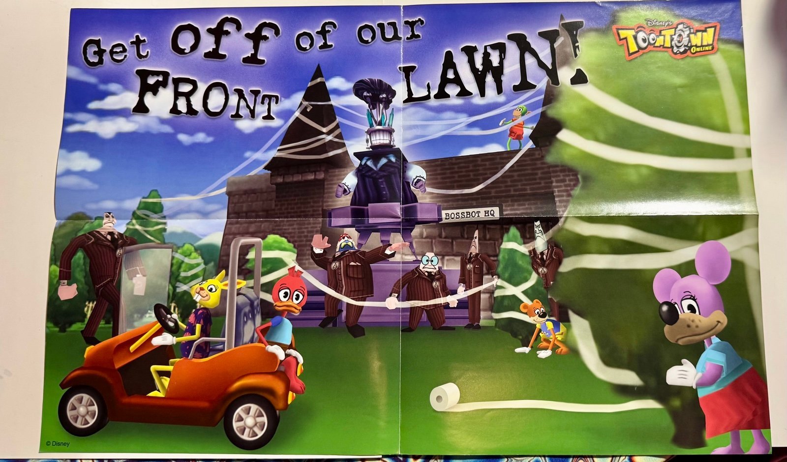 Disney’s Toontown Online Newsletter Aug/Sept 2009 featuring Bossbot HQ poster