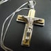 ROCAWEAR STUNNING JESUS on The Cross Two Tone Pendant In Sterling Silver Chain.