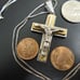 ROCAWEAR STUNNING JESUS on The Cross Two Tone Pendant In Sterling Silver Chain.