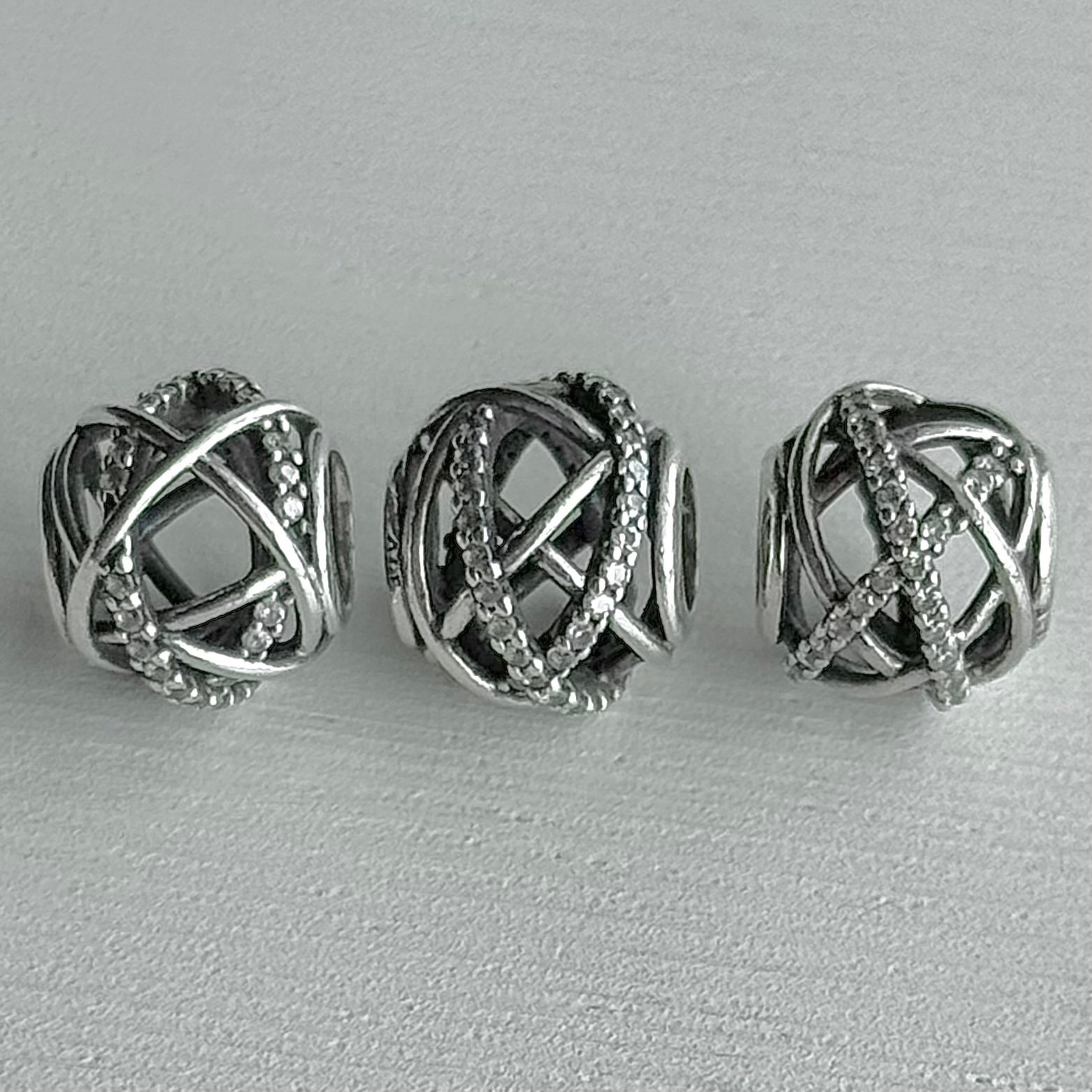 Set of 3 Pandora Galaxy Openworks Charms with Clear CZ
