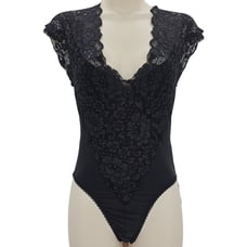 Free People We Are HAH Womans size XS Lady Like Bodysuit Noir Black Lace NEW