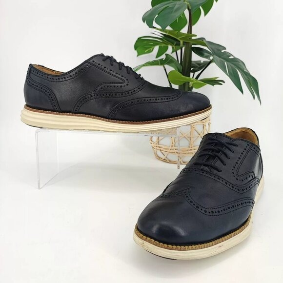 Cole Haan Men's Grand OS Black Wing Tip Oxford Comfort Shoe Size 9.5 US