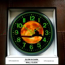 Cat moon Glow in the Dark Wall Clock Living room pet Wall Clock