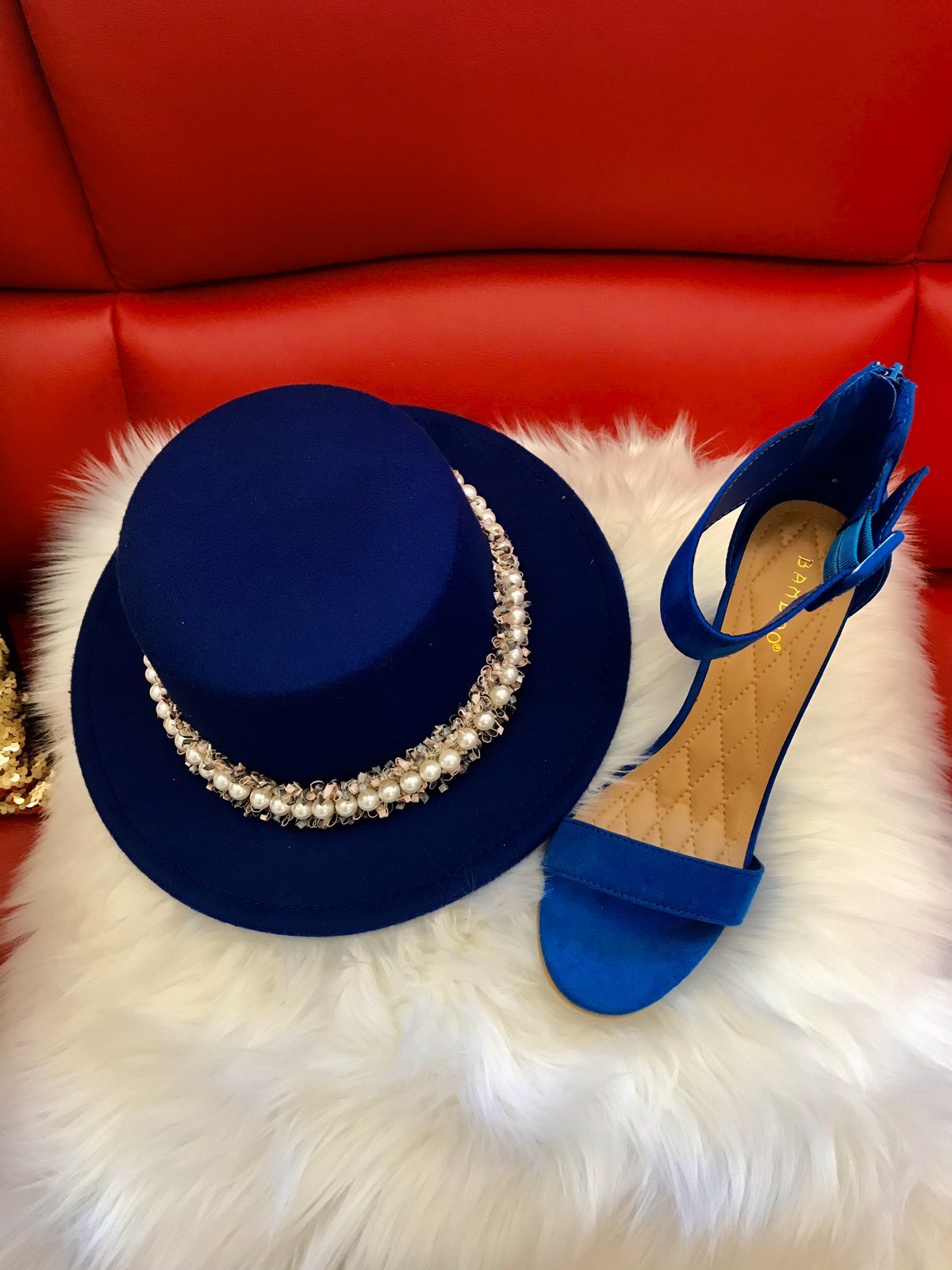 Blue Fedora Hat & Shoes Set