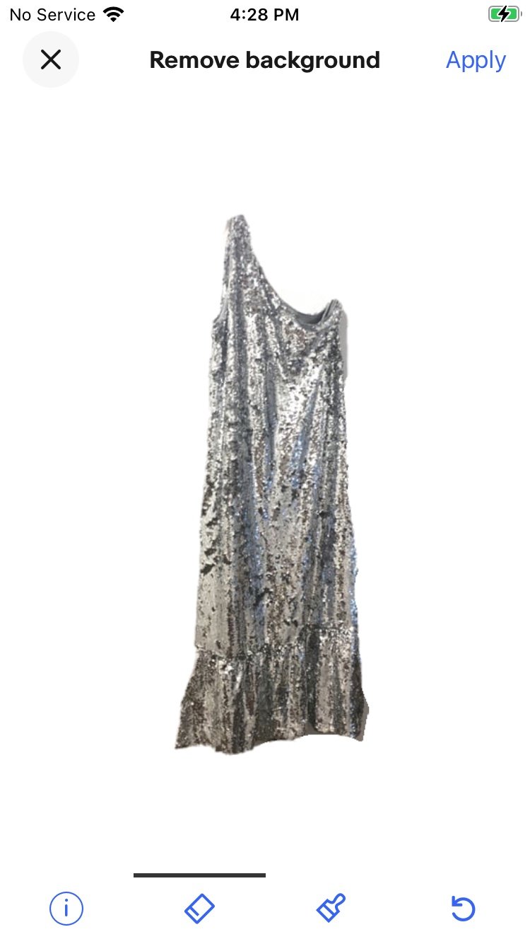 NWT Anthropologie One Shoulder Sequin Dress s 230 Silver Cocktail Formal Maxi